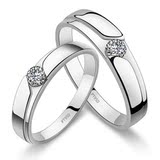 莫桑钻石戒指 高端仿真钻戒 情侣对戒男女一对结婚求婚周大福
