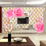 3d立体大型壁画客厅电视背景墙壁纸无缝卧室墙纸壁画浪漫玫瑰