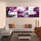 紫色树林 风景画客厅餐厅卧室酒店无框画现代装饰画壁画