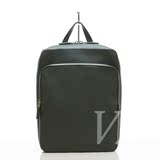 V2二手奢侈品实体店-PRADA墨绿色十字纹牛皮双肩包旅行包