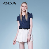 QDA女装专柜正品 甜美简约短袖波点褶皱衬衫上衣 新30147160