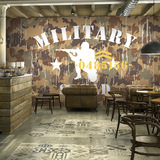 3D军事迷彩涂鸦定制壁画战争主题壁纸咖啡服装店餐厅卧室酒吧墙纸