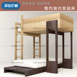 简约儿童高低床子母床榻榻米双成人全实木新中式现代上下铺双层床