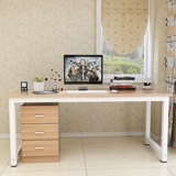 电脑桌台式家用简易钢木书桌子简约现代双人办公桌铁艺组装会议桌