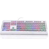 电脑有线七彩背光键盘巧克力超薄静音女生彩虹彩色白发光键盘家用