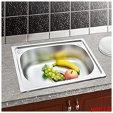 /厨房不锈钢水槽单槽洗菜盆洗碗池水斗一体成型加厚特价