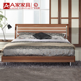 a家家具 现代简约中式实木床1.5米1.8架子床婚床卧室双人床高箱床
