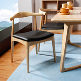 牛角椅 实木餐椅北欧宜家椅咖啡椅水曲柳酒店餐椅北欧家具靠背椅