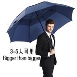 超大商务迎宾雨伞长柄伞三人防风自动男双层纯黑印字刷花广告礼品