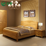 中式橡木实木床高箱床储物单人床双人床1.8米大婚床卧室套房组合