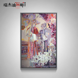 新古典中式油画京剧人物画卧室挂画客厅现代装饰画玄关手绘画X02