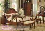 美式卧室家具双人床套装组合环保橡木婚床复古雕花欧式韩式特价
