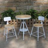 美式复古铁艺实木咖啡厅桌椅套件小茶几阳台户外酒吧桌椅休闲组合