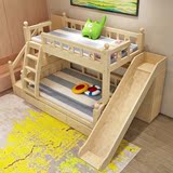 儿童子母床 全实木滑梯床 高低双层上下床 多功能梯柜床