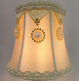 欧式高档布艺米白黄色现代简约卧室别墅创意单头简约壁灯吊灯灯罩