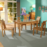 餐桌椅组合实木餐桌全柏木长方形正方形餐桌6人餐桌饭桌简易桌子
