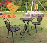 宜家欧式促销咖啡厅阳台铁艺庭院桌椅套件花园户外休闲组合三件套