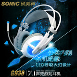 Somic/硕美科 G938头戴式游戏电竞电脑CF游戏耳麦YYUSB带话筒耳机