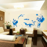 墙贴画 卧室背景墙贴 室内装饰贴画贴纸新款中国风青花瓷客厅