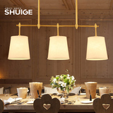 水歌 美式乡村田园吊灯创意个性吧台餐厅餐桌现代铁艺三头吊灯