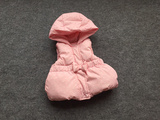 外贸原单冬季新款  儿童马甲粉色波点加厚宝宝连帽马甲保暖坎肩