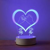 三维立体led5W小夜灯结婚生日礼物品3D红蓝紫卧室书房台灯床头灯