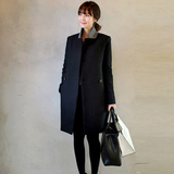 2015冬装新款呢子大衣韩版中长款毛呢外套女装 冬季羊绒大衣 大码