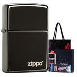 芝宝zippo打火机礼盒套装黑炫zippo标志 (比黑冰更黑) XLH24756ZL