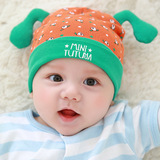 春夏新款0-3-6-12个月纯棉新生儿胎帽婴幼儿宝宝套头帽 婴儿帽子