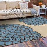 北欧美式抽象地毯卧室床边长方形满铺客厅沙发茶几垫简约现代叶子