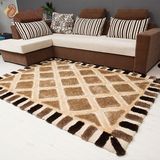 尼西米 现代简约客厅地毯 加厚卧室地毯 欧式黑白方格沙发茶几垫