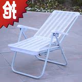 躺椅折叠午休塑料躺椅沙滩椅 折叠 午休椅子 塑料椅白色户外躺椅