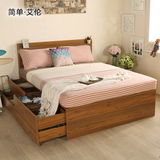 高箱床储物床 1.2米单人板式床 1.5米1.8米双人床儿童床底下收纳