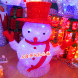 圣诞节装饰品圣诞堆头摆饰LED发光灯1米圣诞雪人铁艺亮片雪人布置