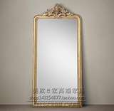 欧式法式手工雕花实木落地客厅镜美式穿衣镜装饰镜大厅镜子可定制