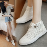 2016夏季新款韩版镂空透气小白鞋平跟运动休闲鞋白色平底百搭女鞋