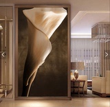3D壁画《马蹄莲》华丽的鲜花花卉古典油画玄关墙纸客厅墙纸壁纸
