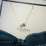 LLOYD天然正圆珍珠闪钻星星925纯银项链女韩版生日礼物短款锁骨链