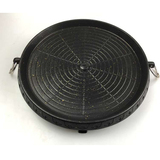 韩国卡式炉双层复底专用烤盘圆形麦饭石烤盘便携式丁烷气烤肉盘