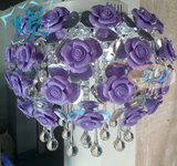 水晶吸顶灯具 特价新款玫瑰粉红色紫色婚房餐吊水晶吊灯