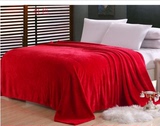 纯色薄毛毯盖毯 夏季双人床单小毯子单人午睡空调毯红色绒毯清仓