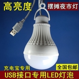 包邮高亮LED带线灯泡5V 充电宝USB供电 家用停电应急 摆地摊照明