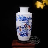 景德镇陶瓷器 白色花瓶 现代家居装饰瓷瓶摆件 台面观赏插花瓶