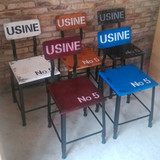 式乡村铁艺餐椅复古创意咖啡厅椅靠背椅彩色吧台椅子餐桌椅实木美