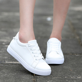 运动鞋女休闲板鞋学生大码40-41-43小白鞋女42韩版内增高潮纯白色
