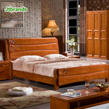jtbrands 实木卧室家具 中式实木床 1.5米1.8米双人床 架子床简易