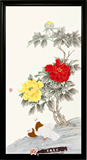 景德镇瓷板画 牡丹 瓷画 花开富贵 中式装饰画有框画 中式花卉画