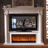 欧式实木壁炉 1.8米 客厅装饰柜 电子壁炉 电视柜 LED仿真火壁炉