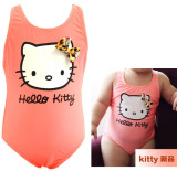 包邮外贸原单HelloKitty可爱儿童连体女童宝宝婴儿泳装游泳衣