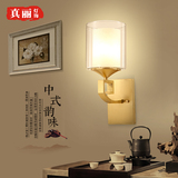 新中式壁灯 全铜走廊过道灯现代简约壁灯led卧室灯床头灯客厅壁灯